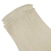 Full Shine 22 Inch Genius Weft Hair Extensions Sew In Human Hair Extensions Real Hair 60G Hand Tied Weft Extensions Remy Hair White Blonde Human Hair Bundles For Women Sew In Human Hair