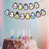 Cute Penguin Happy Birthday Banner, Penguin Birthday Party Decorations, Boy Girl Baby Shower Cartoon Animal Theme Supplies Garland, Winter Onederland Kids 1st First Bday Decor
