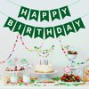 Green Happy Birthday Banner Happy Birthday Sign for Backdrop Green Birthday Party Decorations for Adults Kids Birthday Banner Tea Birthday Party Supplies Door Yard Banner Wall Decor
