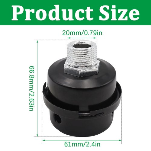 Seamaka 3 pack Air Compressor Silencer 1/2"NPT 20mm Air compressor Filter Replacement Parts Metal Air Compressor Muffler Accessories O-H-067-1/2