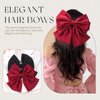 VOBOBE 2PCS Big Hair Bows for Women Girls, Black Red Satin Hair Bow Hair Clips Hair Accessories Barrettes for Adult Girls (Black+Red)