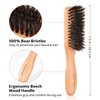 BESTOOL Hair Brush, Boar Bristle Beard Brush for Daily Beard Care, Men Brush with Handle Made of Beech Wood (Natural)