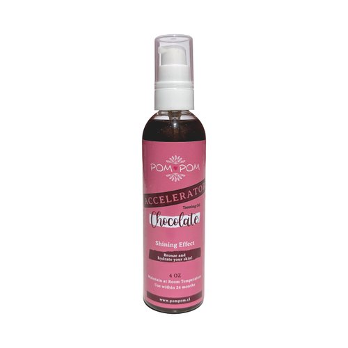 Tanning Oil Pompom - CHOCO - 100% natural with vitamin E, Eco Friendly - 4 oz