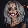 8Pcs Skeleton Face Tattoo Halloween Accessories，Halloween Tattoos Ghost Face Temporary Tattoo,Halloween Make Up Halloween Face Tattoos Stickers Zombie Makeup Kit (B-skeleton+zombie face tattoo)