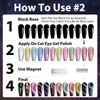 Clara Colors Cat Eye Gel Nail Polish Set of 12 Colors Magnetic Nail Polish Set Holographic Glitter 9D Galaxy Series Cat Eye Gel Polish Set with 2 Magnet Stick for Home DIY Soak Off UV LED