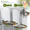 BWOGUE 7 Inch Bird Mirror with Rope Perch Cockatiel Mirror for Cage Bird Toys Swing Parrot Cage Toys for Parakeet Cockatoo Cockatiel Conure Lovebirds Finch Canaries