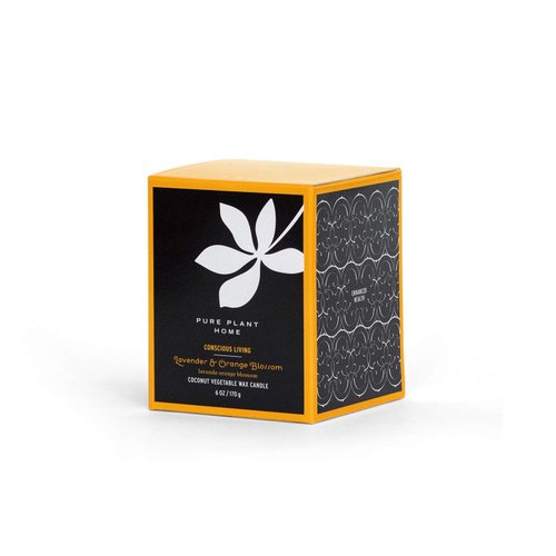 Gift Box Aromatherapy Candles Coconut Wax with Real Essential Oils 6 Ounce (Lavender & Orange Blossom)