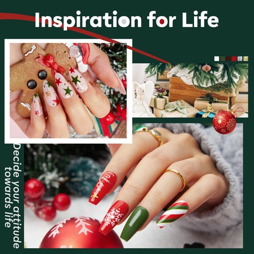 modelones 6 Color Christmas Gel Polish Nail Art Liner Set For French Tip Swirl Nails With Thin Brush Soak Off Holiday Nail Design Gift