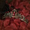 CIEHER Red and Black Crown for Women Girls, Queen of Hearts Crown Costume Evil Queen Crown for Halloween Decorations, Red Crown Red Tiara for Girls, Crowns for Women Birthday Prom Gothic Wedding Party