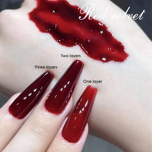 Cherry Red Nail Polish, 12ml Red Quick Dry Nail Lacquer for Nail Art Varnish, 0.41 fl oz