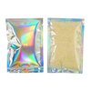 QQ Studio Bulk Holographic Heat Seal Bags, Rainbow Foil Spa Supply Sample Pouches, Heat Seal Iridescent Baggies, Open Top Bags for Lip Gloss and Nails (5.5 Inch x 7.9 Inch, x100 Clear Holographic)