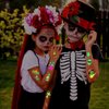 Day of the Dead Luminous Temporary Tattoos for Kids,Dia de Los Muertos Decorations-10 Sheet Glow Halloween Stickers Gift for Boys and Girls,Sugar Skeletons Face Tattoo Set, Día de Muertos Party Favors