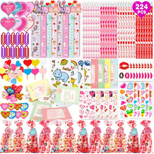 Thuodo 28 Pack Valentines Day Stationery Gifts Card Set for Kids Valentines Day School Classroom ...