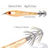 OriGlam 5pcs Luminous Squid Jigs Hook Fishing Lures Baits, Shrimp Prawn Tackle Hooks Lure, Stainless Steel Squid Hooks Glow in Dark for Saltwater Fishing Octopus Cuttlefish Hook Set