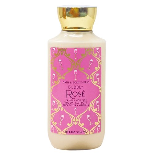 Bath & Body Works Bubbly Rose 4 Pack 24 Hour Moisture Body Lotion Set with a Himalayan Salts Springs Sample Soap