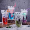 Video Game Party Favors Drink Pouch Cups with Straws Plastic Drink Pouches Clear Zipper Bags Reusable Drink Pouches for Birthday Party Decor Gamer Party Favors Gift (Red/Blue/Green/Orange, 24 Pcs)