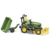 Bruder 09824 bworld John Deere Lawn Tractor w Trailer and Gardener