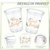 Fuyoooo 48 Pcs Eucalyptus Baby Shower Cups 16 Oz Baby Shower Plastic Cups Thick Clear Cup Sage Green Baby Shower Party Supplies for Baby Shower Birthday Party Favors Gender Reveal Decorations
