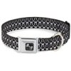 Buckle-Down Seatbelt Buckle Dog Collar - Owls Monogram Black/White - 1.5" Wide - Fits 16-23" Neck - Medium
