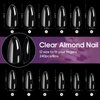 Almond Nail Tips Funfe 240PCS Clear Nail Tips Soft Gel Nail Tips Full Cover Nail Short Almond Nail 12 Sizes Artificial Pre-shape Stiletto False Nail Oval Design Press On Nails for Home DIY Nail Salon