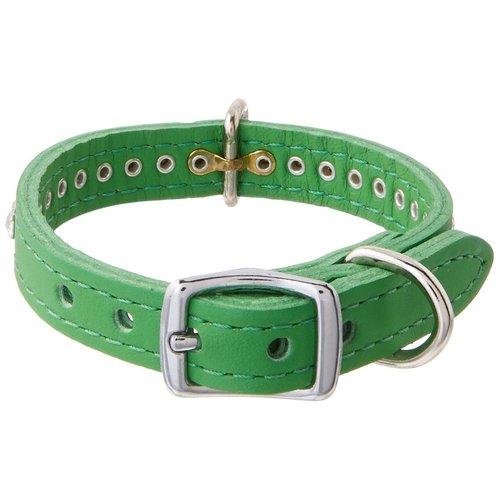 OmniPet Signature Leather Crystal and Leather Dog Collar, 12", Emerald