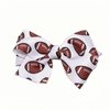 HIFANMM Football Hair Bows for Girls, 4pcs Football Printed Glitter Hair Clips, Super Bowl Baby Hair Accessories Alligator Barrettes Hair Bowknot Toddlers Kids for Party Princess Cosplay Decoration