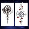 Oottati 8 Sheets Black Arrow Compass Feather Dragon Anchor Sword Snake Tree Flower Temporary Tattoos for Arm