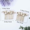 Yikisdy Wedding Sparkle Rhinestone Hair Comb Gold Pearl Hair Piece Bride Crystal Hair Accessories for Women and Girls