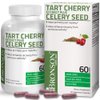 Bronson Tart Cherry Extract + Celery Seed Capsules - Powerful Uric Acid Cleanse, Joint Mobility Support & Muscle Recovery Supplement - Non-GMO Formula - 60 Vegetarian Capsules