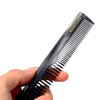MANETURAL 15I Fine & Wide Tooth comb 5.7 Inch, beard comb for men, Comb for Grooming & Combing Hair, Beard & Mustache, Comb for wavy Curly Hair,Long/Short Hair Women or Kids (2 PACK, Graphite)