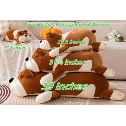 Rniuc Plush Dog Big Doll Cute Cartoon Soft Dog Big Pillow Long Throw Sleeping Pillow Doll Toy Pillow Plush Puppy Yellow 17.7in/45cm