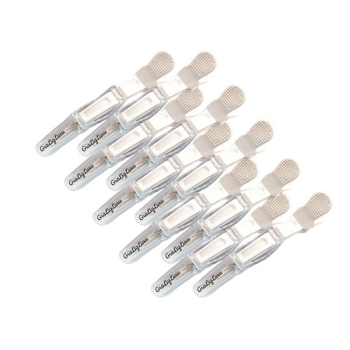 Wide Teeth and Double-Hinged Design, Alligator Styling Sectioning Clips of Professional Hair Salon Quality, 10 Pack (Mixing) (transparent)
