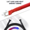 2 awg battery cable 3Ft Copper Power Inverter Wire with 3/8" Lugs for Solar Car Boat RV (2pcs)