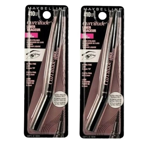Pack of 2 Maybelline New York Curvitude Liquid Eyeliner, Black # 4102