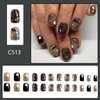 Halloween Square Fake Nails Spider Web Press on Nails Short Ghost Designs Halloween False Nails with Bat Full Cover Glue on Nails Cute Halloween Acrylic Nails Press ons for Women Girls 24Pcs