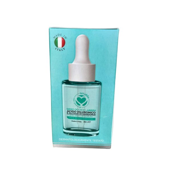 Setablu Eye and Lip Serum with Hyaluronic Acid and Almond Oil for Dry Skin 30 ml (Fl Oz 1.0) 1 unit - Made in Italy [italian import].