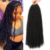 Passion Twist Hair 18 inch, 7 Packs Passion Twist Braiding Hair Water Wave Crochet Hair Passion Twist Crochet Hair Braids Synthetic Crochet Hair Extensions (16Strands/Pack, 1B)
