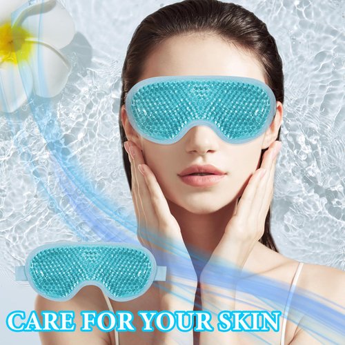 BKPPLZP Cold Face Eye Mask Ice Pack for Dark Circles,Eye SPA,Pressure,Cooling Face Masks for Women Sleeping,Skin Care Gel Beads Hot Cold Use Ice Facial Mask