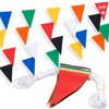 105ft Pennant Banner Flags, 7"x10" Fluorescent Multicolor Safety Flagging Banner Warning Flags for Construction Site/Traffic Control/Boundary Barrier Signs, Perimeter Marking Flags on String, 45 Flags