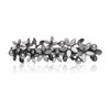 Flower Rhinestone Hair Barrettes for Women Fine Hair Glitter Sparkle Fancy Hair Clips for Women And Girls Elegant Pearl Barrettes (Light Grey)