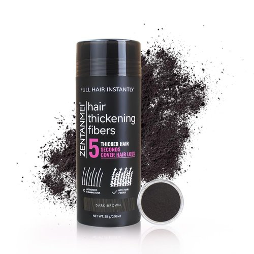 Hair Fibers for Thinning Hair for Women All-Natural Hair Building Fibers 0.98 Oz Hair Volume Powder Bald Spot Cover Up for Men & Women (Dark Brown)