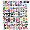 107 Pcs Cat Dog Paw Print Temporary Tattoos Sticker Tie Dye Animal Themed Birthday Party Supplies Decorations Decor Favors Gifts Ideas Girls Boys Cute Let’s Pupply Pet Fake Tattoo School Reward