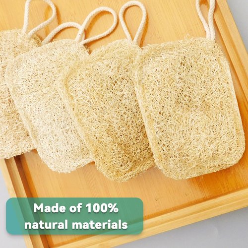 Natural Loofah Sponge Exfoliating Body Scrubber (3 Pack),Loofah Dish Sponge, Natural compostable loofah Plant, Shower Scrub, Remove Dead Skin loofah, Durable, Beige