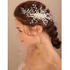 BERYUAN Wedding Crystal Rhinestone Hair Comb Pearls Crystal Rhinstone Headpiece Pearls Wedding Headband Silver Bride Hair Accessory for Brides (silver)