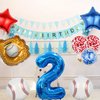HADCKJA Baseball Balloons Baseball Birthday Party Supplies with 2nd Balloon Baseball Glove Balloon Red Blue Star Red Blue Confetti Balloon for Boy Shower Decorations Birthday Party Decorations 9Pcs