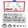 Hilitchi 140-Pcs M3 M4 M5 M6 M8 M10 M12 Hex Flange Nuts Assortment Kit - 304 Stainless Steel