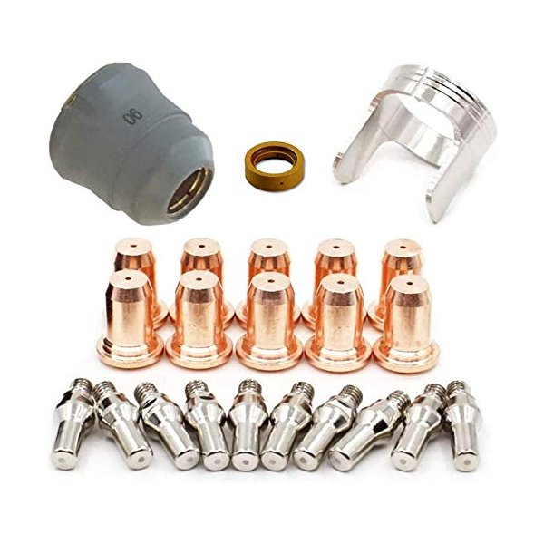 RX WELD 23pcs Plasma Cutting Torch IPT-60 PT-60 IPT-40 PT40 Tip 0.039'' 1.0mm Electrode Shield Cap Stand Off