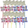 4E's Novelty DIY Pinwheels Craft for Kids (24 Pack) Color Your Own White Pinwheels, Bulk Summer Craft Kit for Boys & Girls, Arts and Craft Party Activity, Patriotic 4th of July Crafts