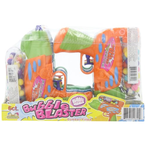 Kidsmania Bubble Blaster Gumball Filled Squirt Gun, 1.05-Ounce Candy-Filled Dispenser (Pack of 6)