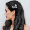 Easedaily Rhinestone Bride Wedding Hair Comb Silver Crystal Bridal Hair Pieces Hair Accessories for Women and Girls (Pack of 2)